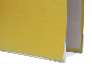 Папка-регистратор Silwerhof 355020-05 A4 50мм ПВХ/бумага желтый мет.окант. сборная смен.карм. на кор.