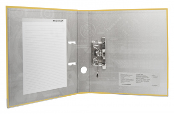 Папка-регистратор Silwerhof 355020-05 A4 50мм ПВХ/бумага желтый мет.окант. сборная смен.карм. на кор.