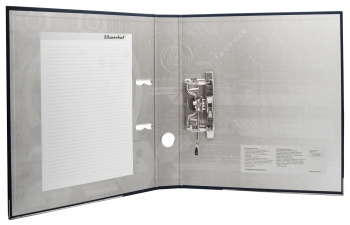 Папка-регистратор Silwerhof 355021-01 A4 75мм ПВХ/бумага черный мет.окант. сборная смен.карм. на кор.