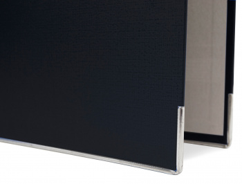 Папка-регистратор Silwerhof 355021-01 A4 75мм ПВХ/бумага черный мет.окант. сборная смен.карм. на кор.