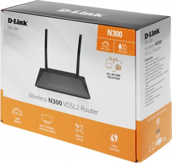 Роутер беспроводной D-Link DSL-224