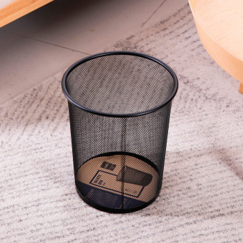 Корзина для бумаг Deli E9188 кругл. 10л. мет.сетка черный