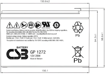 Батарея для ИБП CSB GP1272 F2
