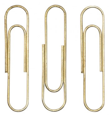 Скрепки Silwerhof 491035 металл 33мм золотистый (упак.:100шт) картонная коробка