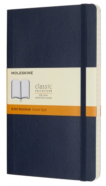 Блокнот Moleskine CLASSIC SOFT QP616B20 Large 130х210мм 192стр. линейка мягкая обложка синий сапфир