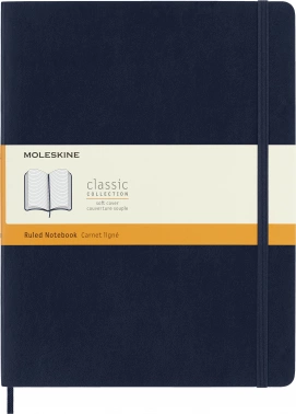 Блокнот Moleskine CLASSIC SOFT QP621B20 XLarge 190х250мм 192стр. линейка мягкая обложка синий сапфир