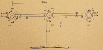 Кронштейн для мониторов Cactus CS-VM-MP330S-BK
