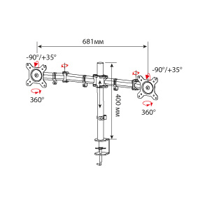 Кронштейн для мониторов Cactus CS-VM-D29-AL