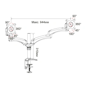 Кронштейн для мониторов Cactus CS-VM-FE124D-AL