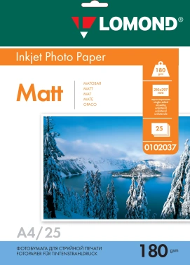 Фотобумага Lomond 0102037 A4/180г/м2/25л./белый матовое для струйной печати