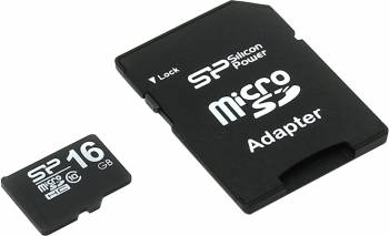Флеш карта microSDHC 16GB Silicon Power  SP016GBSTH010V10SP