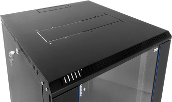 Шкаф коммутационный ЦМО ШРН-Эконом (ШРН-Э-18.650-9005) настенный 18U 600x650мм пер.дв.стекл 65кг черный 600мм 31.86кг 180град. 930мм IP20 сталь