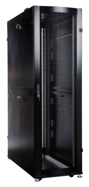 Шкаф серверный ЦМО (ШТК-СП-48.6.10-48АА-9005) напольный 48U 600x1000мм пер.дв.перфор. задн.дв.двуст. 4 бок.пан. 1350кг черный 683мм 156кг 120град. 2215мм IP20 металл