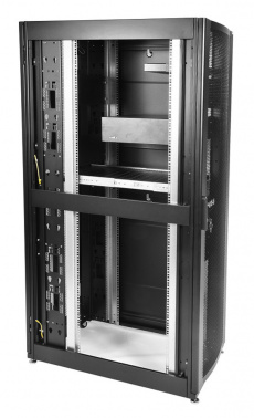 Шкаф серверный ЦМО (ШТК-СП-48.6.10-48АА-9005) напольный 48U 600x1000мм пер.дв.перфор. задн.дв.двуст. 4 бок.пан. 1350кг черный 683мм 156кг 120град. 2215мм IP20 металл