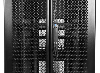 Шкаф серверный ЦМО (ШТК-СП-48.6.10-48АА-9005) напольный 48U 600x1000мм пер.дв.перфор. задн.дв.двуст. 4 бок.пан. 1350кг черный 683мм 156кг 120град. 2215мм IP20 металл