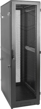 Шкаф коммутационный ЦМО (ШТК-М-42.6.8-1ААА-9005) напольный 42U 600x800мм пер.дв.стекл задн.дв.стал.лист 2 бок.пан. 550кг черный