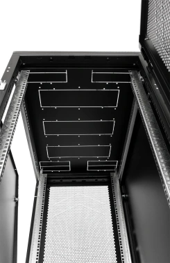 Шкаф коммутационный ЦМО (ШТК-М-42.6.8-1ААА-9005) напольный 42U 600x800мм пер.дв.стекл задн.дв.стал.лист 2 бок.пан. 550кг черный
