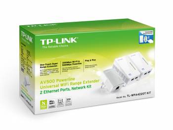 Сетевой адаптер HomePlug AV/Wi-Fi TP-Link TL-WPA4220TKIT