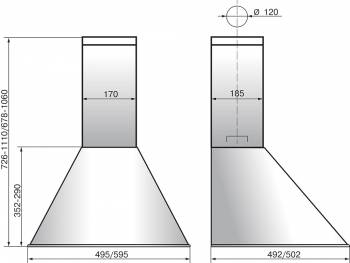 Вытяжка каминная Elikor Эпсилон 50Н-430-П3Л