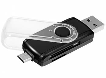 Устройство чтения карт памяти USB 3.0/micro USB OTG Ginzzu GR-589UB