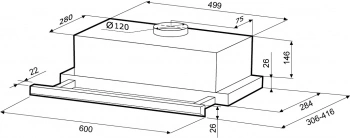 Вытяжка встраиваемая Krona Kamilla 600 slim