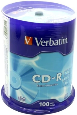 Диск CD-R Verbatim 700Mb 52x Cake Box (100шт) (43430)