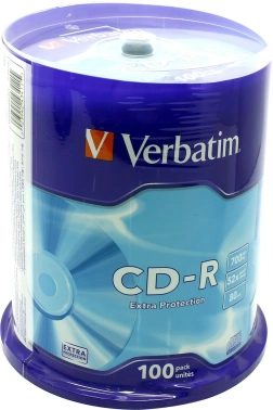 Диск CD-R Verbatim 700Mb 52x Cake Box (100шт) (43430)