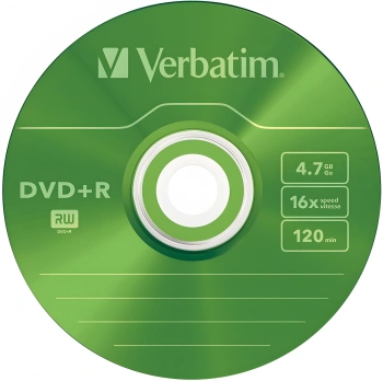 Диск DVD+R Verbatim 4.7Gb 16x Slim case (5шт) Color (43556)