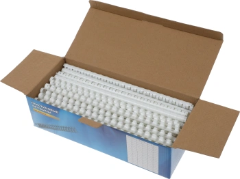 Пружины для переплета пластиковые Office Kit d=12мм 71-90лист A4 белый (100шт)  BP2031