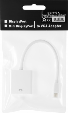 Переходник miniDisplayPort (m) VGA (f) белый