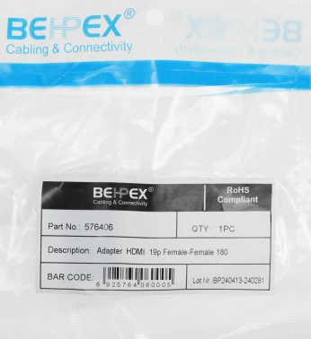 Адаптер аудио-видео HDMI (f)/HDMI (f) черный