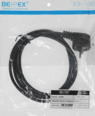 Кабель IEC C13 Евровилка 1.5м черный