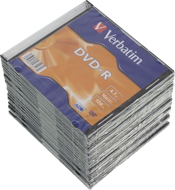 Диск DVD-R Verbatim 4.7Gb 16x Slim case (20шт) (43547)