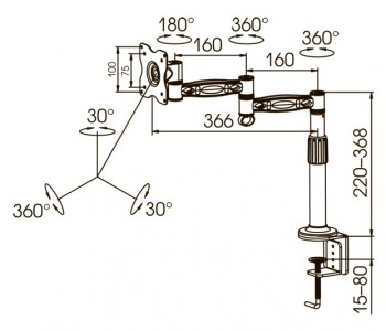 Кронштейн для мониторов ЖК Kromax OFFICE-2