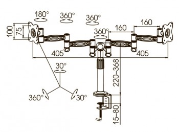 Кронштейн для мониторов ЖК Kromax OFFICE-3