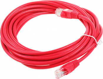 Патч-корд cat.5E molded 5м красный RJ-45 (m)-RJ-45 (m)