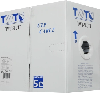 Кабель информационный Lanmaster TWT-5EUTP кат.5E UTP 4 пары 24AWG PVC внутренний 305м серый