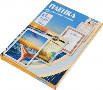 Пленка для ламинирования Office Kit 75мкм A5 (100шт) глянцевая 154x216мм  PLP10220