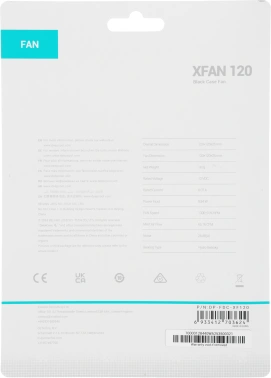 Вентилятор для корпуса Deepcool XFan 120 120х120x25 черный 3-pin 4-pin (Molex) 24дБ (DP-FDC-XF120) Ret
