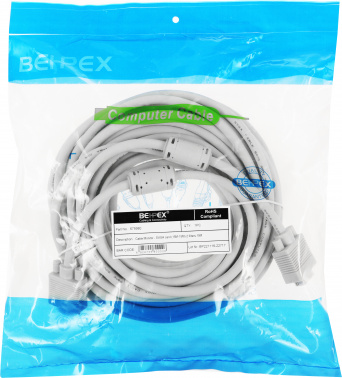 Кабель DB15 (m) DB15 (m) 15м (CABLE15) феррит.кольца серый