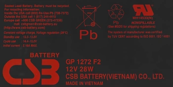 Батарея для ИБП CSB GP1272 F2 (12V28W)