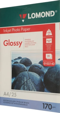Фотобумага Lomond 0102143 A4/170г/м2/25л./белый глянцевое для струйной печати