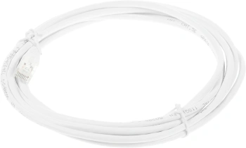 Патч-корд Lanmaster TWT-45-45-3.0-WH UTP RJ-45 вил.-вилка RJ-45 кат.5E 3м белый ПВХ (уп.:1шт)