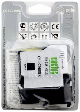 Картридж струйный Cactus CS-LC980BK
