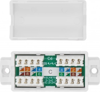 Адаптер Lanmaster TWT-CN110UTP5E проходн. кат.5E бел.