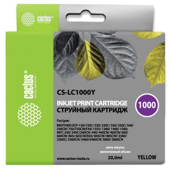 Картридж струйный Cactus CS-LC1000Y