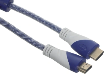 Кабель аудио-видео HDMI (m)/HDMI (m) 1.8м. феррит.кольца позолоч.конт. синий/белый