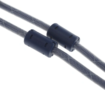 Кабель аудио-видео HDMI (m)/HDMI (m) 10м. феррит.кольца позолоч.конт. синий/белый