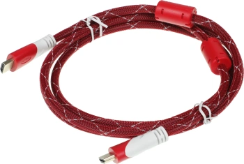 Кабель аудио-видео HDMI (m)/HDMI (m) 1.8м. феррит.кольца позолоч.конт. красный