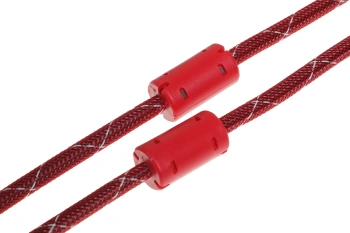 Кабель аудио-видео HDMI (m)/HDMI (m) 1.8м. феррит.кольца позолоч.конт. красный